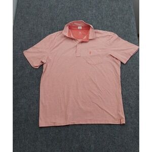 Johnnie O Hangin Out Polo Shirt Mens 2XL XXL Red Striped Logo Golf Performance